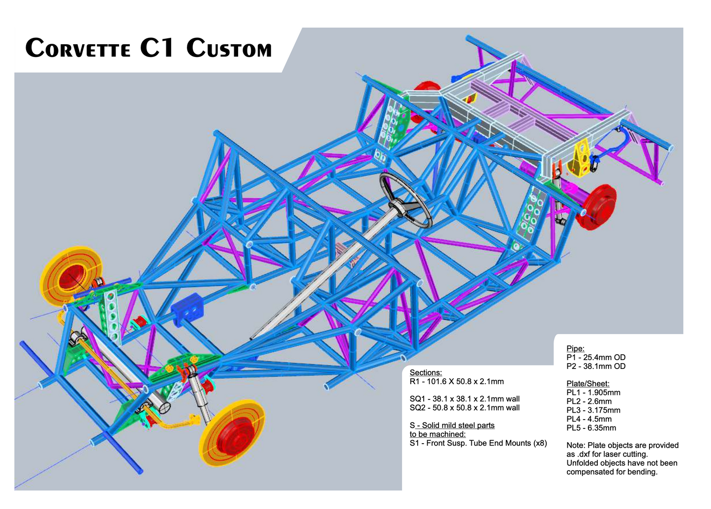 1957 Custom Corvette - Full Body Buck and Chassis Plans